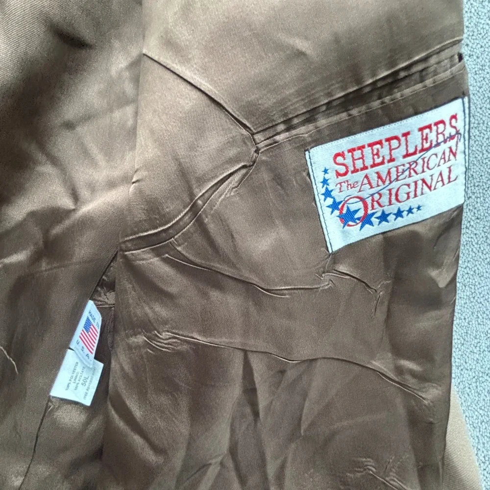Sheplers Western Blazer Men 50L Tan USA Made Yoke Detail Cowboy Country Ruged